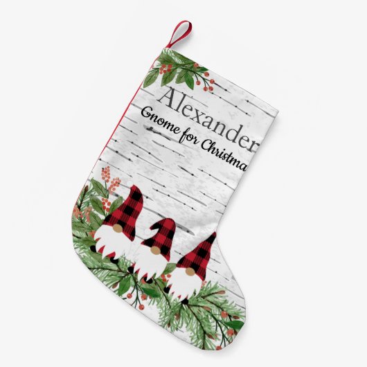 メリークリスマスレッドハットバッファロープレイド格言Sm スモールクリスマスストッキング (正面 (吊り時))