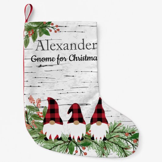 メリークリスマスレッドハットバッファロープレイド格言Sm スモールクリスマスストッキング (正面)