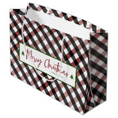 メリークリスマスレッドバッファローチェックプレイド ラージペーパーバッグ (裏面アングル)