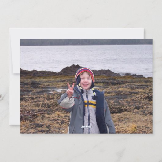 メリークリスマスレッドバッファロープレイドと書道 シーズンカード (裏面)