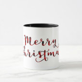 メリークリスマスレッドバッファロープレイドカントリーホリデー マグカップ (中央)