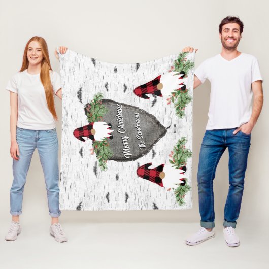 メリークリスマスレッドバッファロープレイド格言シェルパBl フリースブランケット (インサイチュ)