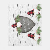 メリークリスマスレッドバッファロープレイド格言シェルパBl フリースブランケット (正面)