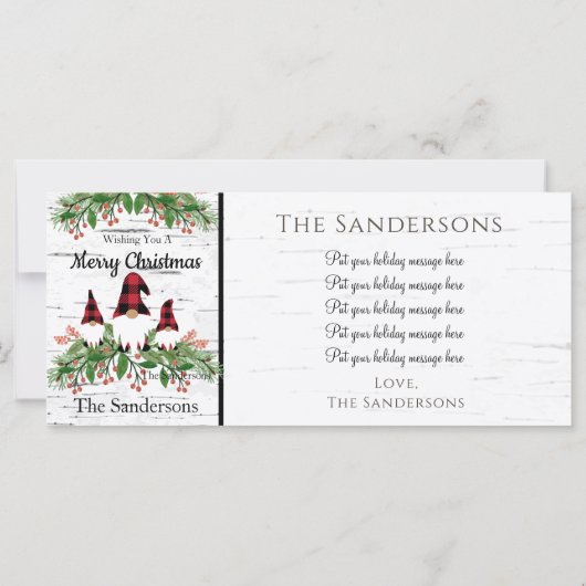 メリークリスマスレッドバッファロープレイド格言緑 (裏面)