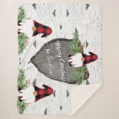 メリークリスマスレッドバッファロープレイド格言 シェルパブランケット (正面)