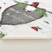 メリークリスマスレッドバッファロープレイド格言 シェルパブランケット (3/4)