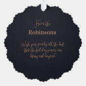 メリークリスマスレッドバッファロープレイド オーナメントカード (裏面)