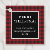 メリークリスマスレッドバッファロープレイド フェイバータグ (正面)