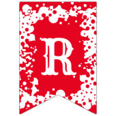 メリークリスマスレッドパターン(の模様が)あるグリーン白 バンティングフラッグ (第3の旗)