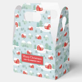 メリークリスマスレッドパーソナライズされたキャビン名 フェイバーボックス (オープン)