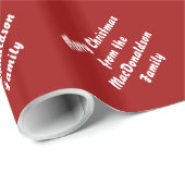 メリークリスマスレッドパーソナライズされた ラッピングペーパー (ロールコーナー)