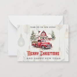 メリークリスマスレッドピックアップ ノートカード