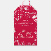 メリークリスマスレッドピンクホリデイベーキング ギフトタグ (正面)