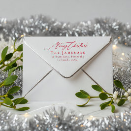 メリークリスマスレッドファミリー名差出人住所 セルフインキングスタンプ