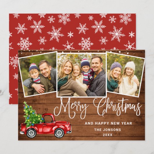 メリークリスマスレッドファームトラック3写真 シーズンカード (正面/裏面)