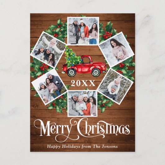 メリークリスマスレッドファームトラック6写真 ポストカード (正面)