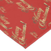 メリークリスマスレッドフェイクゴールド箔スクリプトパターン テーブルクロス (アングル)