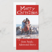 メリークリスマスレッドフォトカード シーズンカード (正面/裏面)