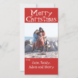 メリークリスマスレッドフォトカード シーズンカード