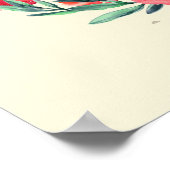 メリークリスマスレッドフローラウォーターカラーリース ポスター (角)