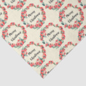 メリークリスマスレッドフローラウォーターカラーリース 薄葉紙 (詳細)