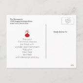 メリークリスマスレッドフローラホリデーリースカスタム シーズンポストカード (裏面)