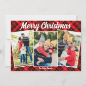 メリークリスマスレッドプレイドタータンチェック3写真 シーズンカード (正面)