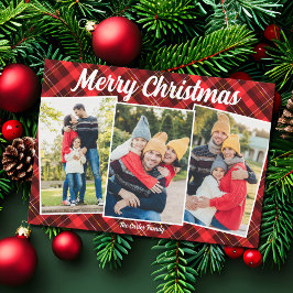 メリークリスマスレッドプレイドタータンチェック3写真 シーズンカード