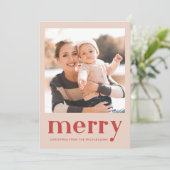 メリークリスマスレッドプレイドチェック写真 シーズンカード (スタンド正面)