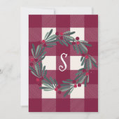 メリークリスマスレッドプレイドモノグラムかわいらし国 シーズンカード (正面)