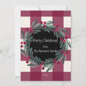 メリークリスマスレッドプレイドモノグラムかわいらし国 シーズンカード (裏面)