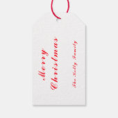 メリークリスマスレッドベルの文字 ギフトタグ (裏面)