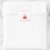 メリークリスマスレッドベルの文字 スクエアシール (バッグ)