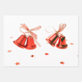 メリークリスマスレッドベルの文字 ラッピングペーパーシート (正面)