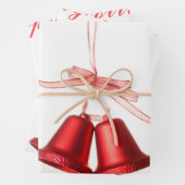 メリークリスマスレッドベルの文字 ラッピングペーパーシート (インサイチュ)