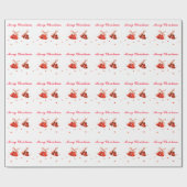 メリークリスマスレッドベルの文字 ラッピングペーパー (フラット)