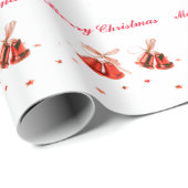 メリークリスマスレッドベルの文字 ラッピングペーパー (ロールコーナー)