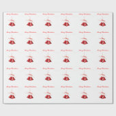 メリークリスマスレッドベルの文字 ラッピングペーパー (フラット)