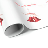 メリークリスマスレッドベルの文字 ラッピングペーパー (ロールコーナー)