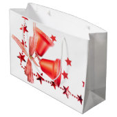 メリークリスマスレッドベルの文字 ラージペーパーバッグ (裏面アングル)