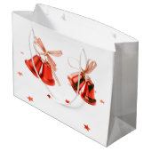 メリークリスマスレッドベルの文字 ラージペーパーバッグ (裏面アングル)