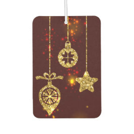 メリークリスマスレッドホリデイグリッター きらめく カーエアーフレッシュナー