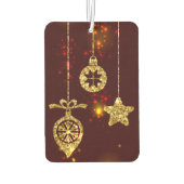 メリークリスマスレッドホリデイグリッター きらめく カーエアーフレッシュナー (裏面)