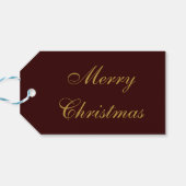 メリークリスマスレッドホリデイグリッター きらめく ギフトタグ (裏面横)