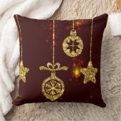 メリークリスマスレッドホリデイグリッター きらめく クッション (ブランケット)