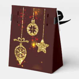 メリークリスマスレッドホリデイグリッター きらめく フェイバーボックス