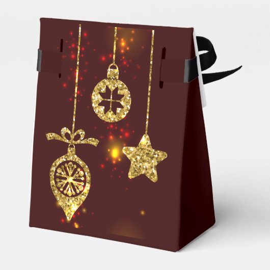 メリークリスマスレッドホリデイグリッター きらめく フェイバーボックス (裏面サイド)