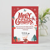 メリークリスマスレッドホリデーカード シーズンカード (スタンド正面)