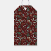 メリークリスマスレッドホリデーボタニカル ギフトタグ (裏面)