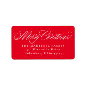 メリークリスマスレッドホリデー差出人住所 ラベル (正面)